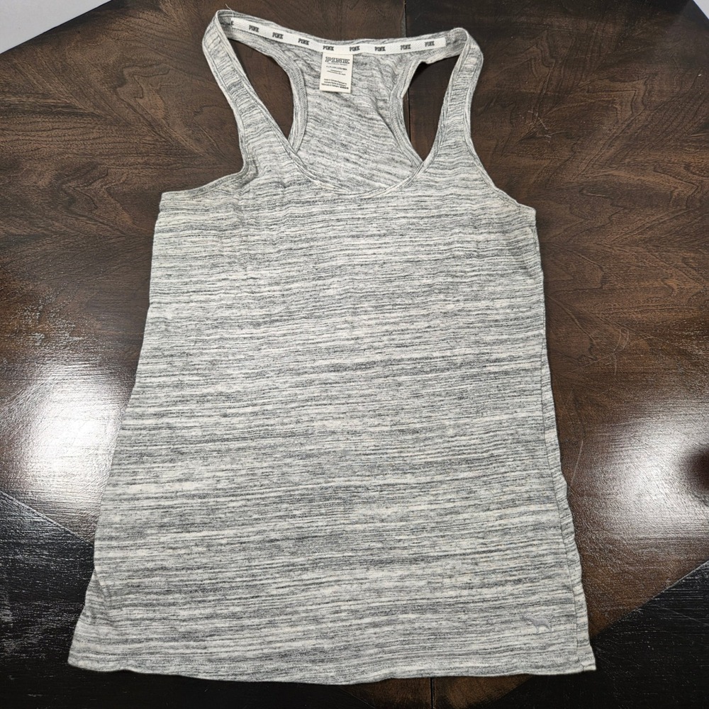 PINK Victoria's Secret Women's Size Small Gray Racerback Tank Top Sleeveless